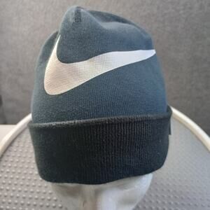 Nike Dri-FIT Men Adult Beanie Black Knit Swoosh Logo